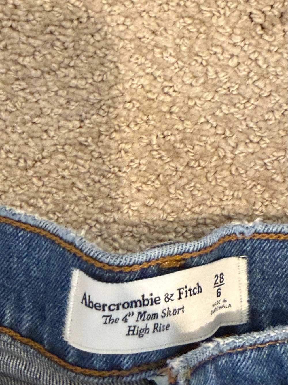 Abercrombie & Fitch Medium Blue High-Rise Cutoff Denim Shorts - Picture 3 of 3